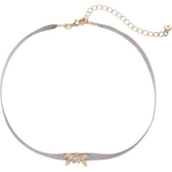 Lauren Conrad Gray Ribbon Flower Choker Necklace - Picture 1 of 1